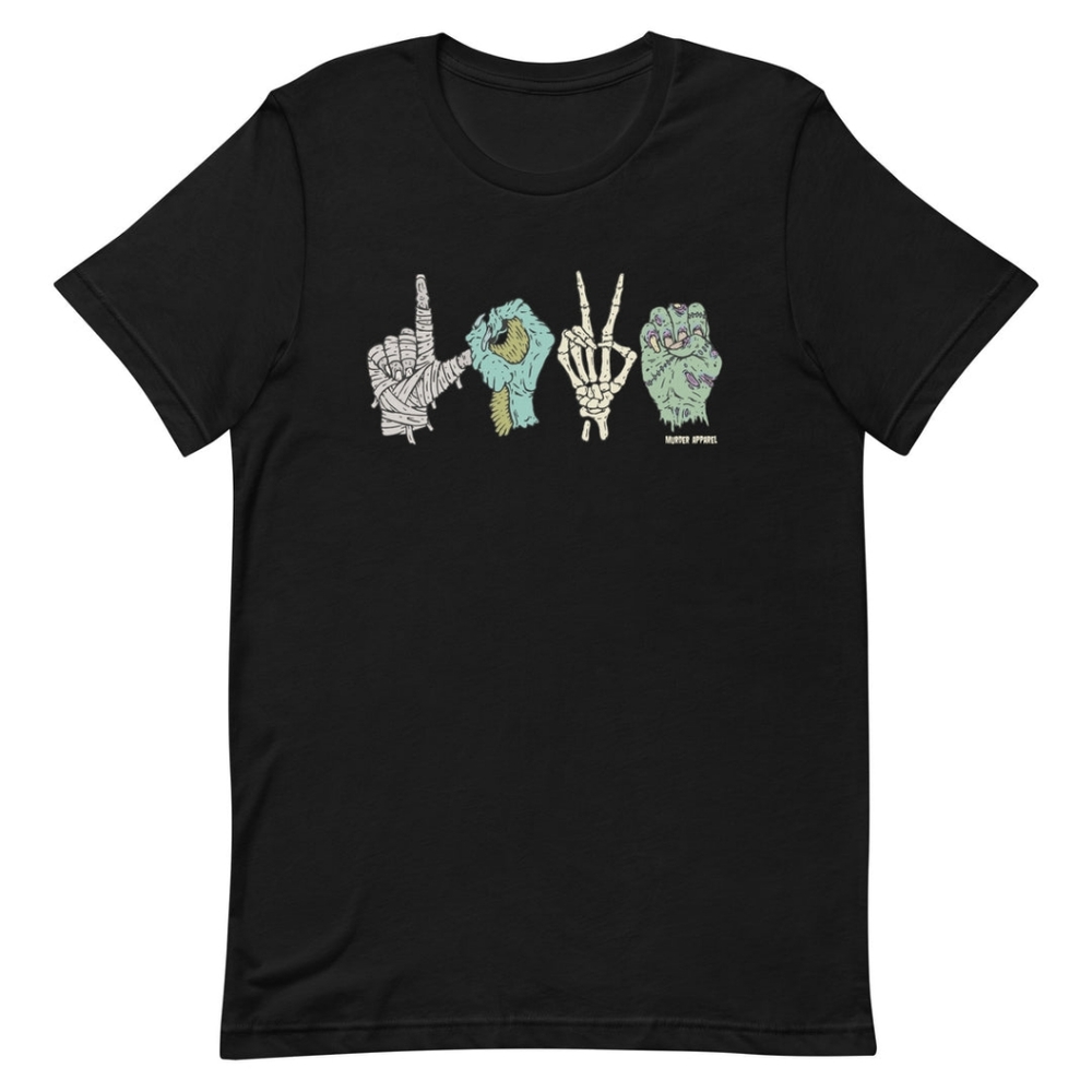 NWOT Murder Apparel Monster Love Sign Language Cotton T-shirt